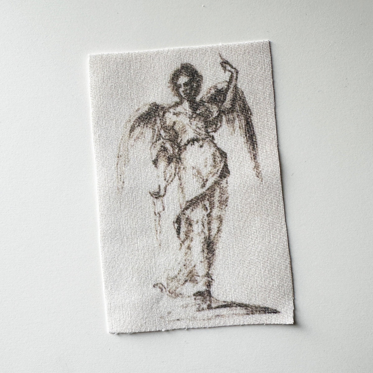 Angel Standing Sketch Sew-On Fabric Patch