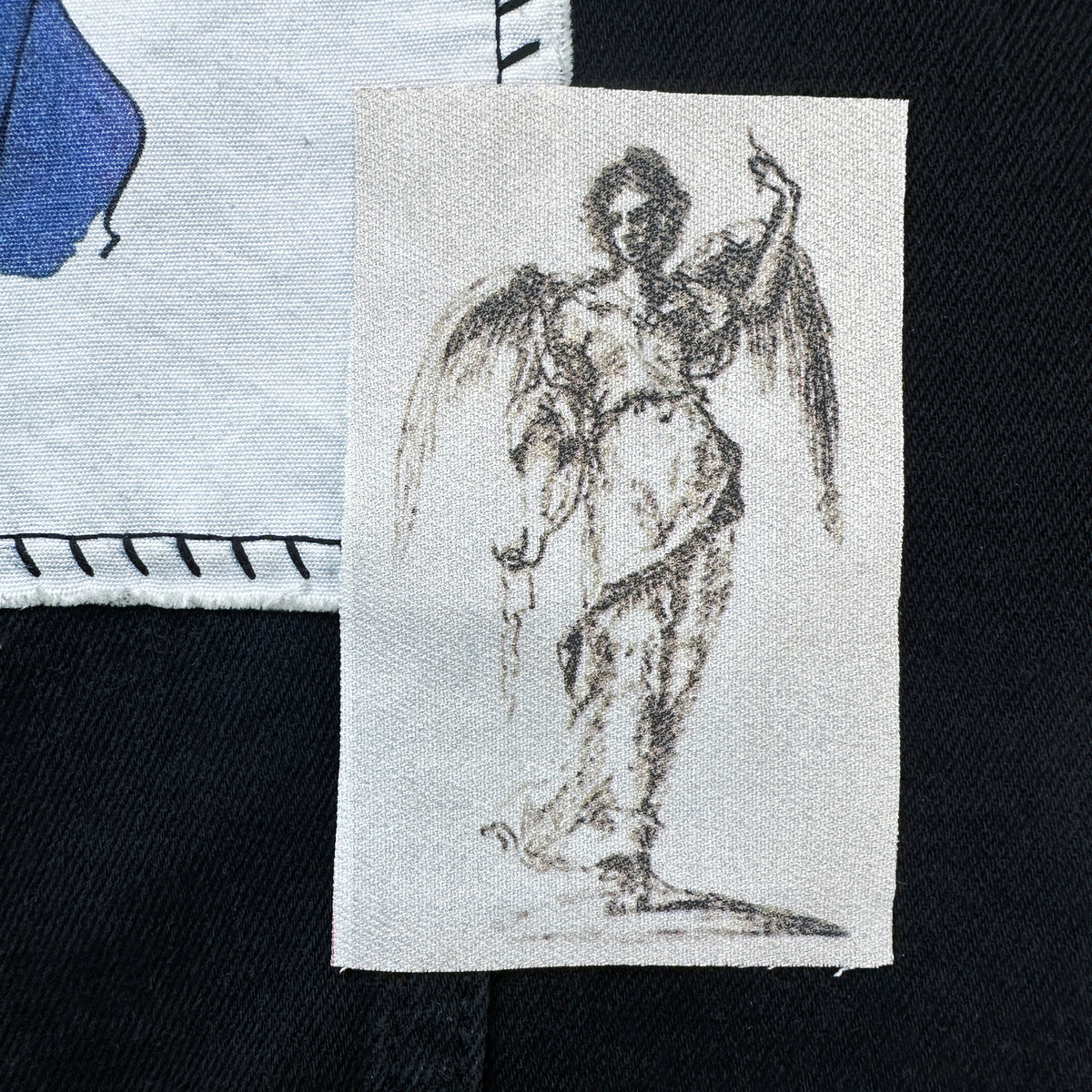 Angel Standing Sketch Sew-On Fabric Patch