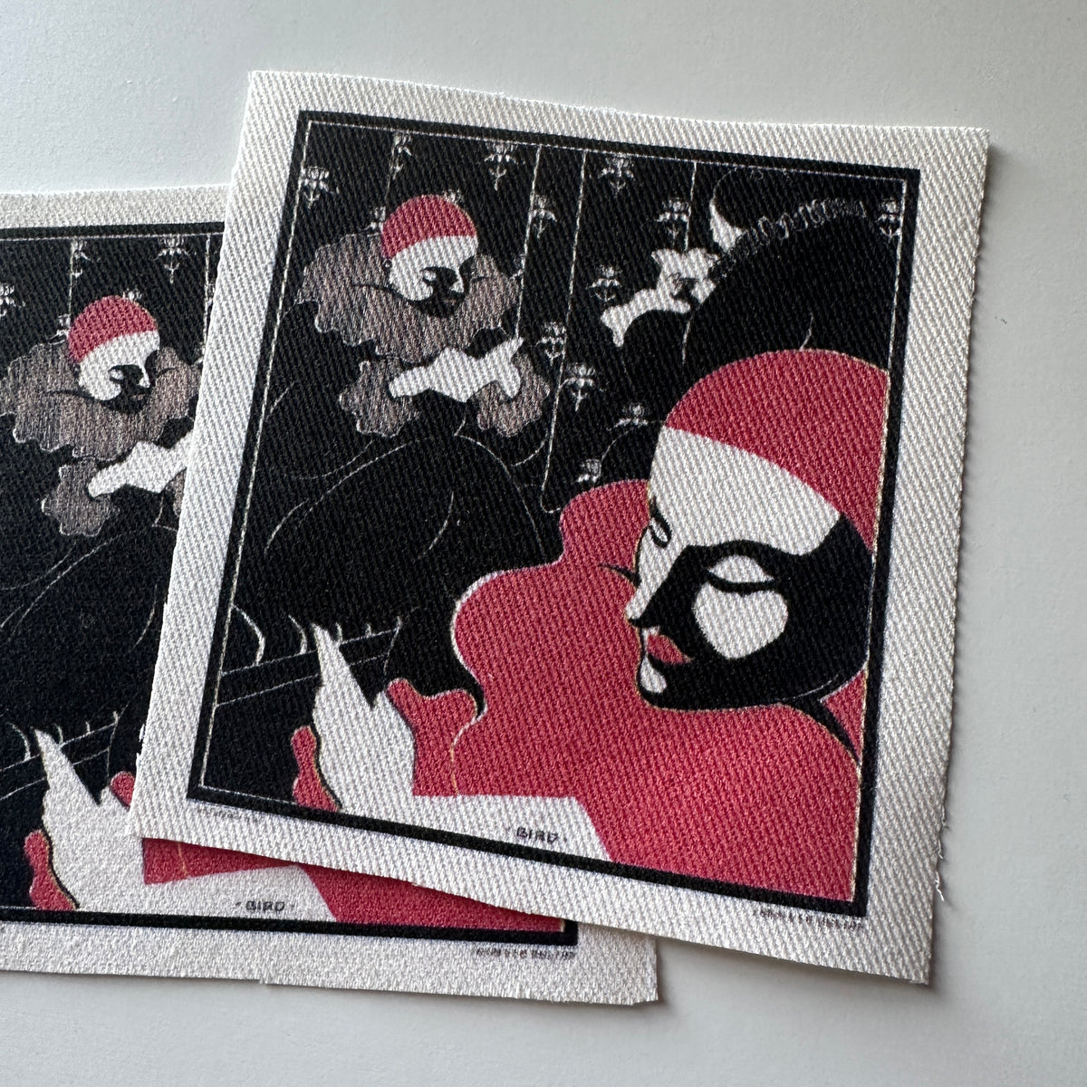 Red Mime Clown Fabric Sew-On Patch