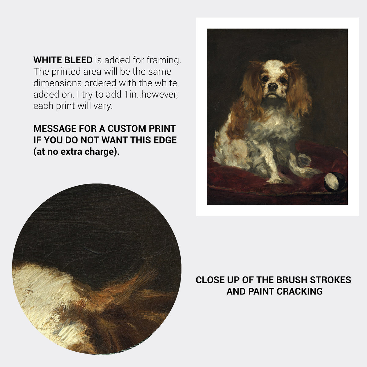 Manet Dog King Charles Fine Art Print