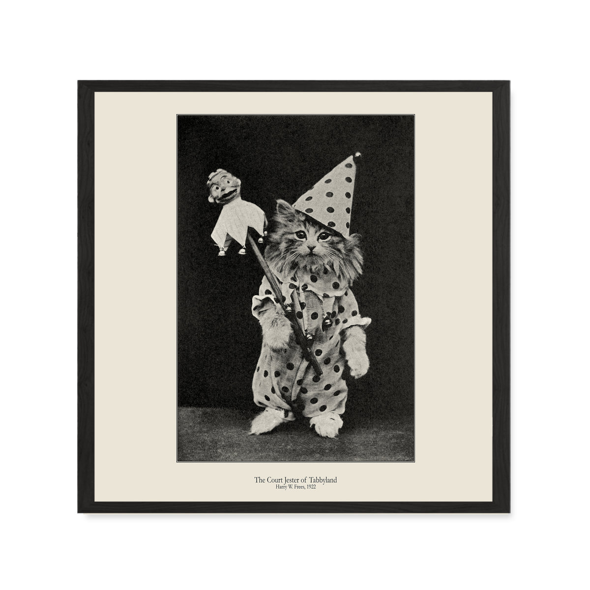 Vintage Jester Clown Tabby Cat Fine Art Print