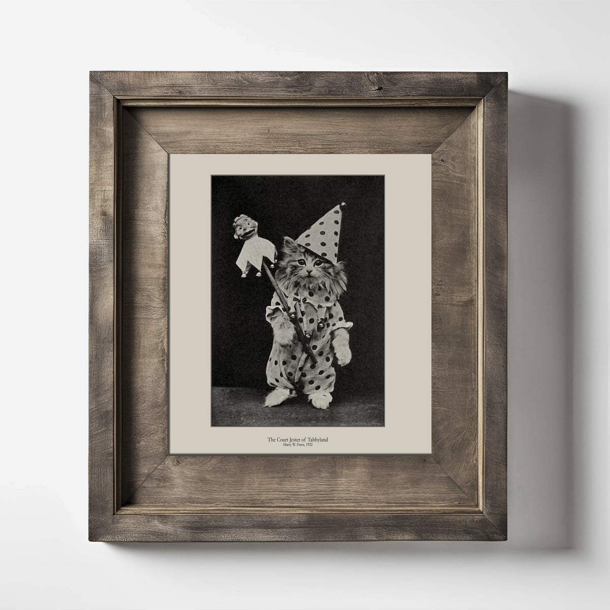 Vintage Jester Clown Tabby Cat Fine Art Print