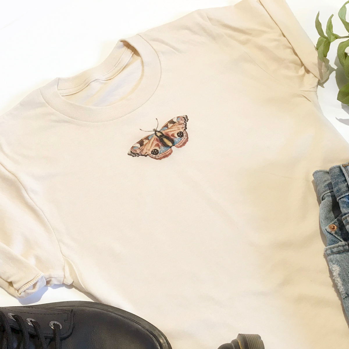 Vintage-Style Butterfly Graphic Tee