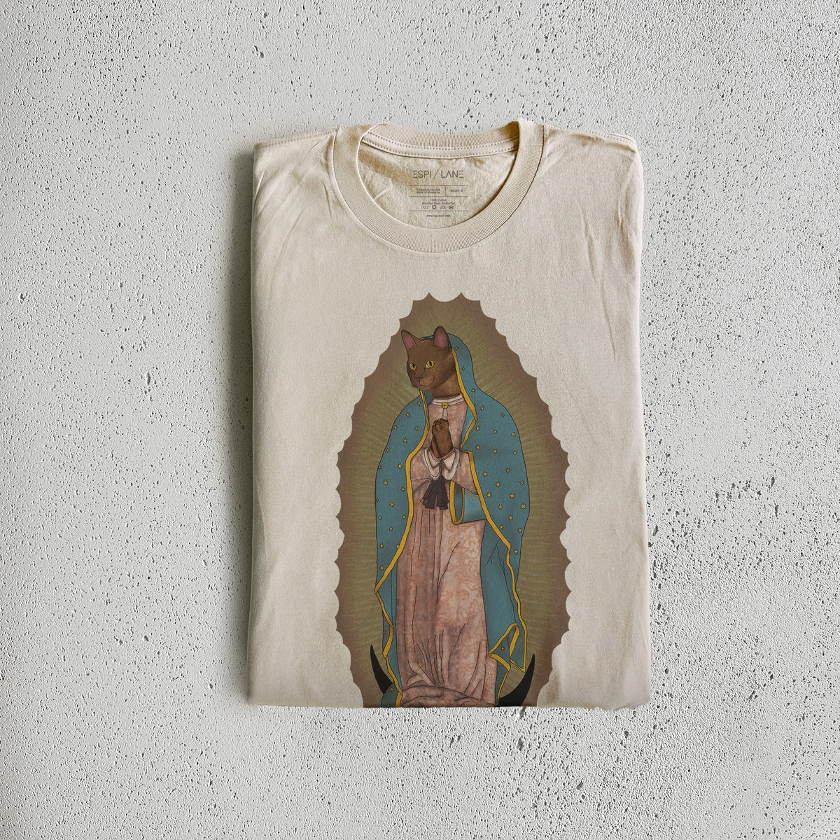 Virgin Mary Cat Graphic Shirt