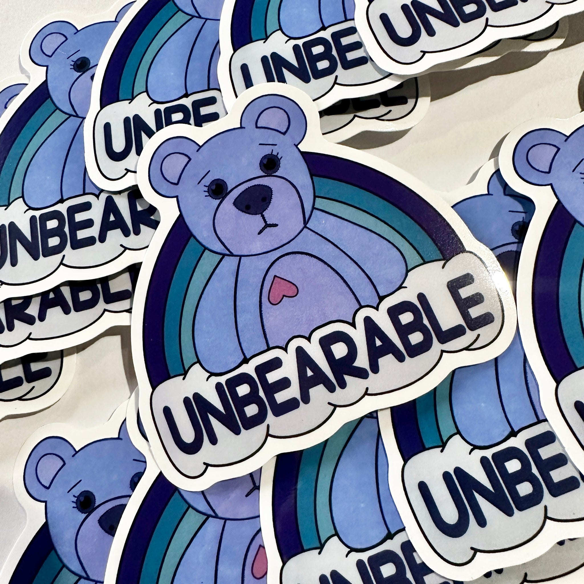 Sitting Grumpy Bear  Sticker for Sale by SadLittleSushi